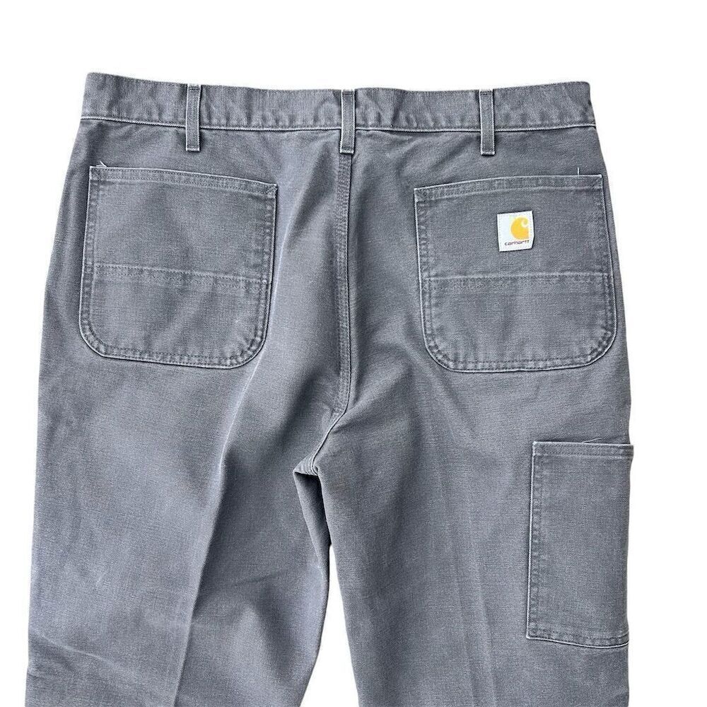 Carhartt‎ Men's Gray Double Knee Relaxed Fit Carpenter Work Pants 37x34 - Picture 4 of 5